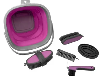 Best SHILOH STABLES TACK 5-Piece Grooming Kit with Collapsible Bucket
