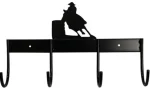 Outlet SHILOH STABLES TACK 4-Hook Flat Tack Rack with Barrel Horse Silhouette