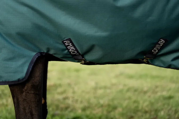 JtsHVlfk_3.webp Outlet HORSEWARE ® Ireland Amigo® Ripstop 900D 50 Gram Standard Neck Turnout Dynasty Green/Navy/Silver