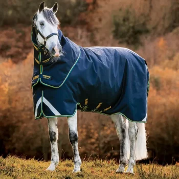 Best HORSEWARE ® Ireland Rambo® Duo Force 2.0 Turnout Blanket Navy/Teal