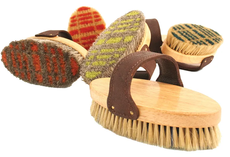 NymrqgVi_0.webp Sale OLD WEST BRANDS Legends™ Horsehair Body Brush Assorted Plaid
