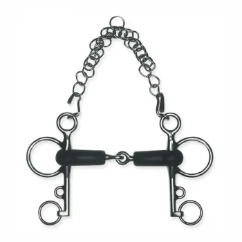 Hot PARTRADE Metalab Solid Jointed Rubber Pelham Bit Stainless Steel