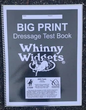 Outlet WHINNY WIDGETS ® Big Print Dressage Test Book (2023-2027)