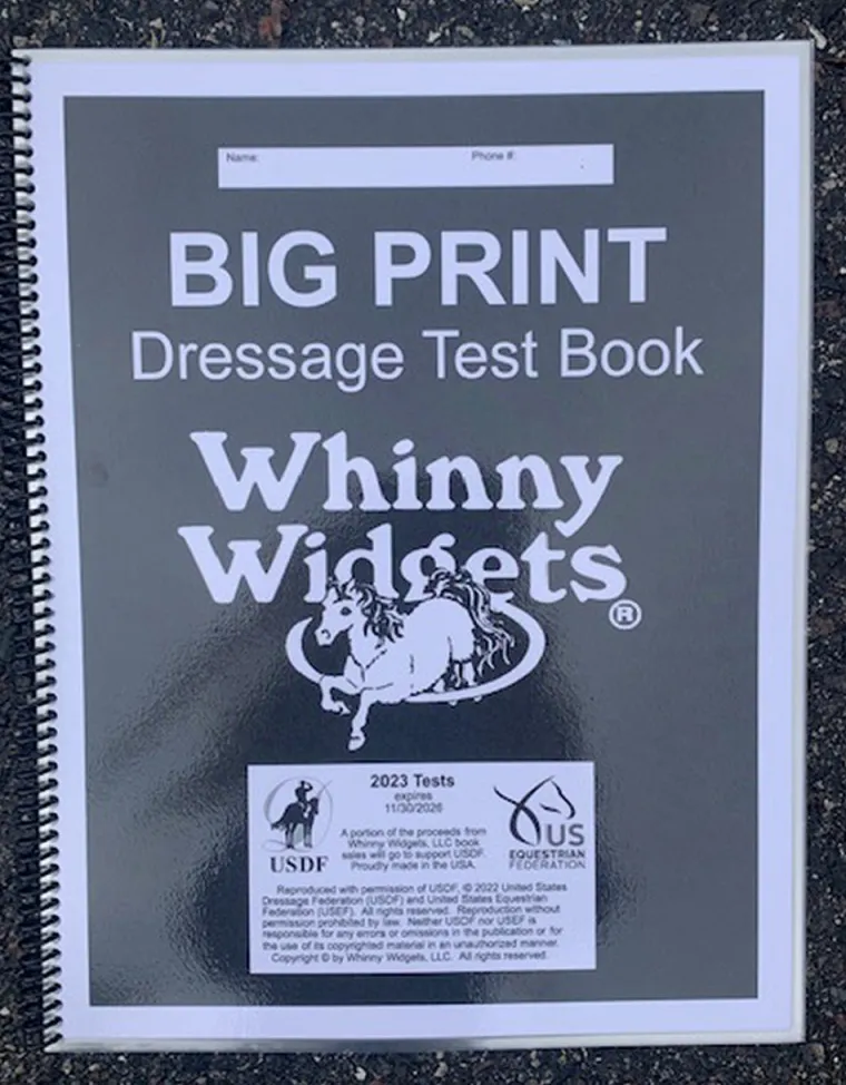 RsrZMqod_0.webp Outlet WHINNY WIDGETS ® Big Print Dressage Test Book (2023-2027)