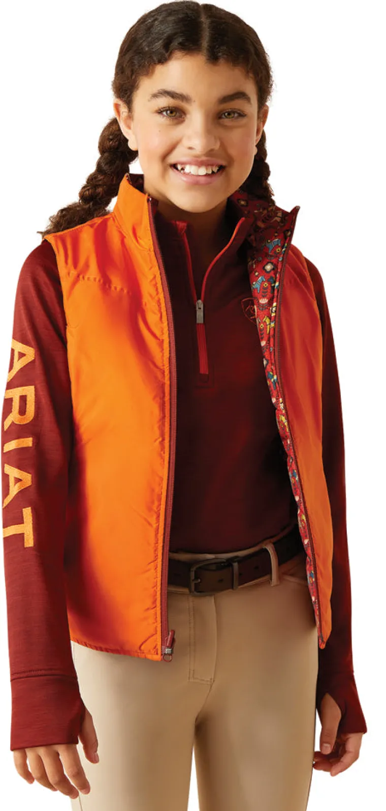 ariat-kids-bella-reversible-in-qyBZgoLj-0.webp Hot ARIAT-APPAREL Ariat® Kids’ Bella Reversible Insulated Vest Dala Horse/Arctic