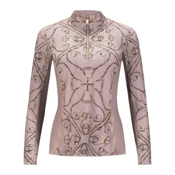 Hot ARISTA EQUESTRIAN Arista® Golden Stirrups Quarter-Zip Long Sleeve Sun Shirt Peony