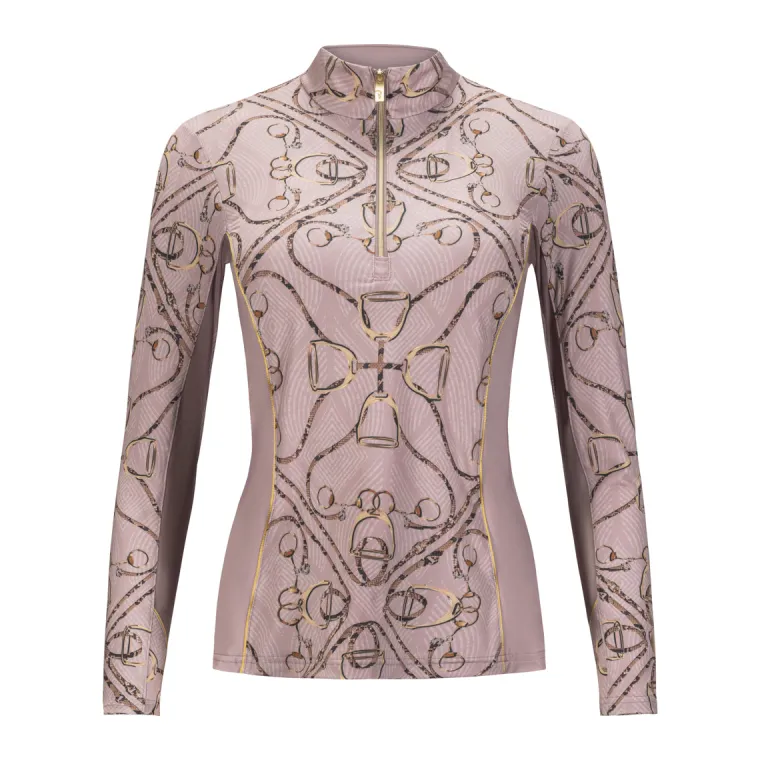 arista-golden-stirrups-quarter-lWsIsHtk-1.webp Hot ARISTA EQUESTRIAN Arista® Golden Stirrups Quarter-Zip Long Sleeve Sun Shirt Peony