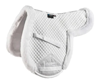 Sale SHIRES EQUESTRIAN ARMA SupaFleece-Lined Shaped Pad White