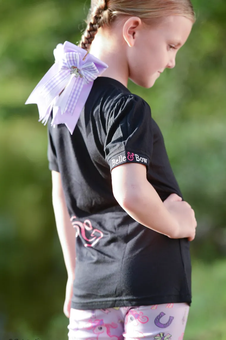 belle-bow-equestrian-children-tGiqufsk-1.webp Sale BELLE AND BOW EQSTRN Belle & Bow Equestrian Children's Logo Tee Black