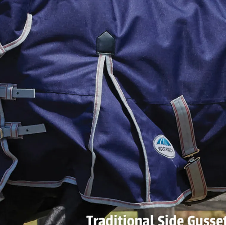 blyAcRjh_5.webp Hot WEATHERBEETA ® ComFiTec™ Essential Combo Neck Medium-Weight Turnout Blanket Navy/Silver/Red