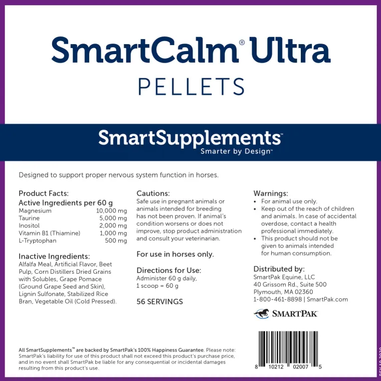 cUzXRkml_1.webp Online SMARTPAK SmartEquine™ SmartCalm® Ultra Pellets - 7.5 lbs.