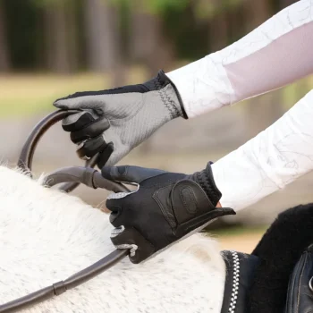 Outlet CORRECT CONNECT ™ Oil-Tac™ CopperTech™ Leather Grip Premium Riding Gloves Black
