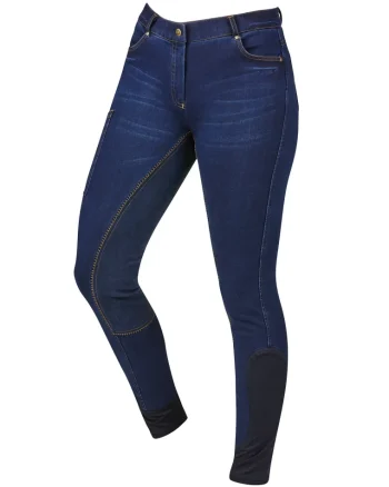 Outlet WEATHERBEETA Dublin® Ladies’ Shona Full-Seat Denim Breech Blue Denim/Navy