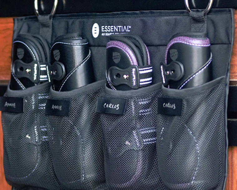 equifit-essential-hanging-24-p-UysWijNI-1.webp New EQUIFIT ® Essential Hanging 24-Pocket Horse Boot Organizer With ID Patches Black