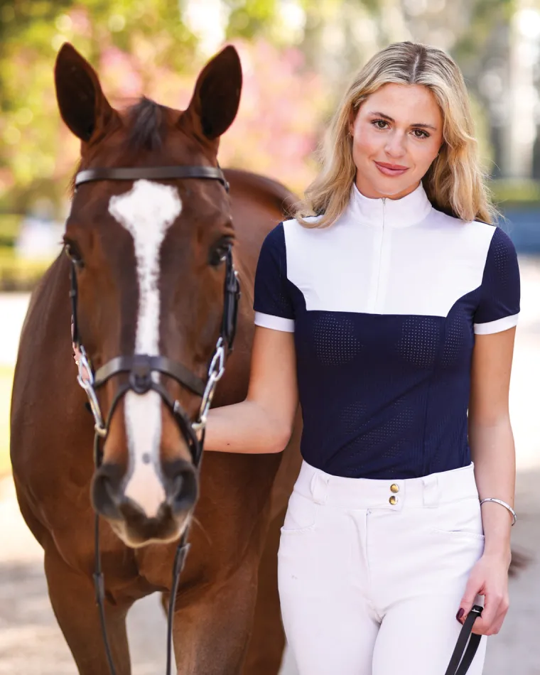 equisite-genevieve-short-sleev-DMnwtAxM-0.webp Online EQUISITE Genevieve Short-Sleeve Show Shirt Midnight Blue