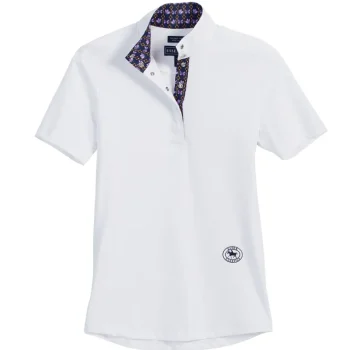 Outlet ESSEX CLASSICS Ladies’ Talent Yarn® Short Sleeve Show Shirt White/Papillon Purple