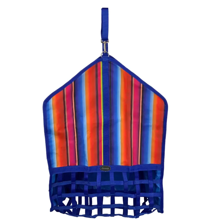 hhGSDyLs_0.webp New SHILOH STABLES TACK Showman® Webbed Slow Feed Hay Bag Neon Serape