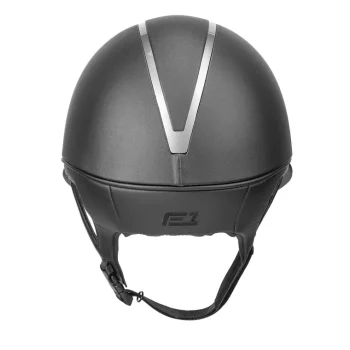 Clearance INT RIDING HELMET IRH® F1 Wide Brim Helmet With Leather Finish Black Leather/Titanium