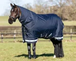 Outlet HORSE HEALTH TRADE LeMieux® Arika Storm-Tek 100 Gram Turnout Blanket with Leg Straps Navy/White/Navy