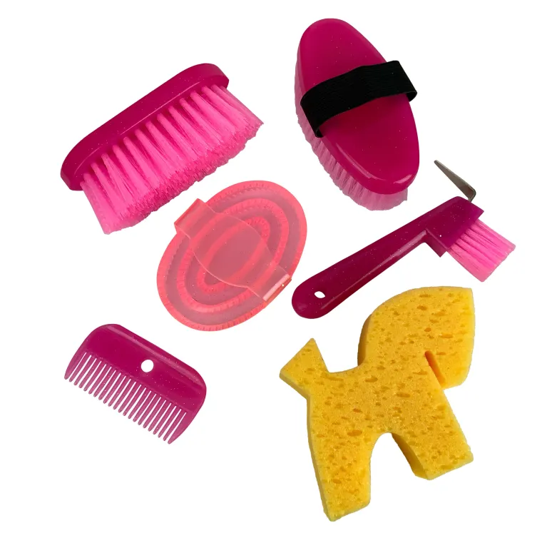 kNmuwjGc_2.webp Hot SHILOH STABLES TACK Showman® Kids’ Size Grooming Kit Pink Glitter