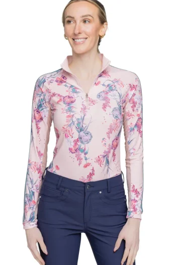Clearance KASTEL DENMARK Ladies’ Clarissa Long Sleeve Shirt Pink Tea Garden