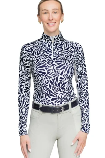Clearance KASTEL DENMARK Ladies’ Eve Long Sleeve Shirt Black/White Climbing Vine
