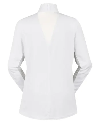 Discount KERRITS ® Ladies’ Petite Encore Long Sleeve Show Shirt White/Lucky Diamond