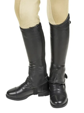 Clearance JPC EQUESTRIAN Léttia® Children’s London Leather Half Chaps Black