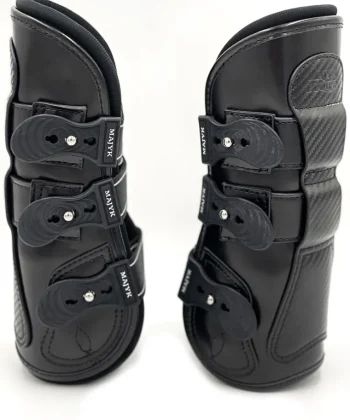 New MAJYK EQUIPE ® Estrella Carbon Leather Tendon Boots Black/Carbon