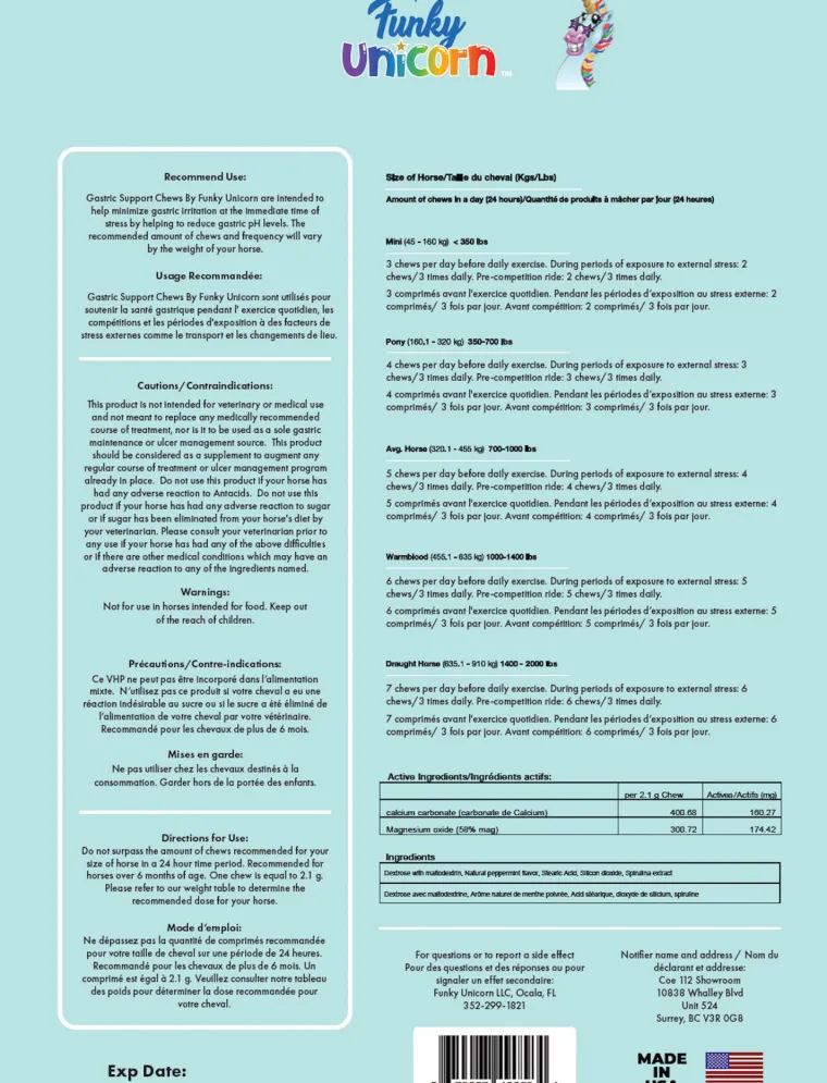 oBeYdcHC_1.webp Outlet INTREPID INTL Funky Unicorn Gastric Support Antacid Chews - 7 oz. Mint
