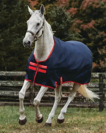Discount HORSEWARE ® Ireland Exclusive 600D 0 Gram Ripstop Turnout Sheet Navy/Red