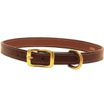 New TORY LEATHER Saddle-Stitched Leather Dog Collar Havana