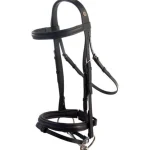 Hot OTTO SCHUMACHER Cut-Back Crown Snaffle Bridle Black/Black/Silver