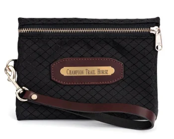 Clearance PERRIS LEATHER Perri’s® Champion Collection Wristlet With Leather Accents And Nameplate Black
