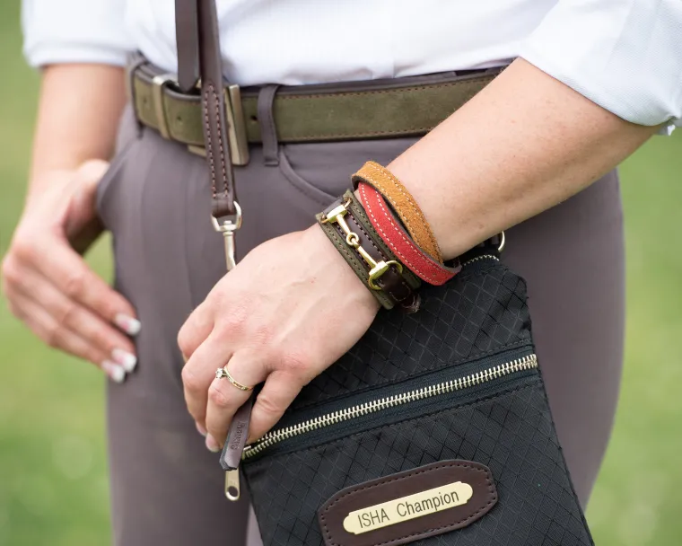 perris-champion-collection-wri-VXbEGBoI-3.webp Clearance PERRIS LEATHER Perri’s® Champion Collection Wristlet With Leather Accents And Nameplate Black