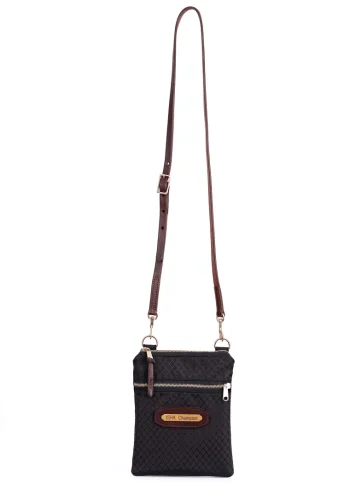 Online PERRIS LEATHER Perri’s® Champion Crossbody Bag With Leather Accents And Nameplate Black