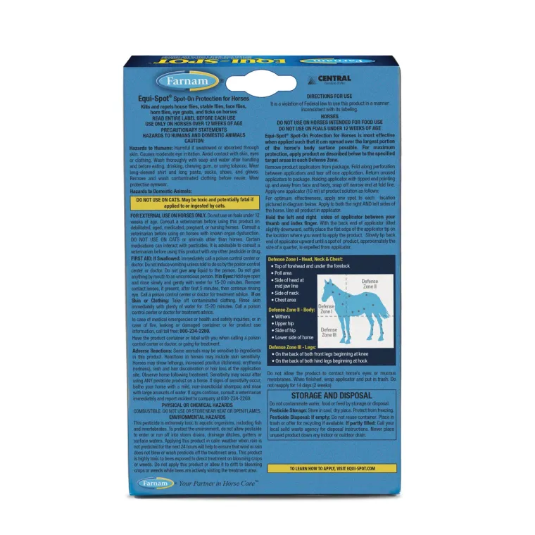 pyETnhhh_1.webp Online ANIMAL HEALTH INT Farnam® Equi-Spot® Spot-On Fly Control - 12 week