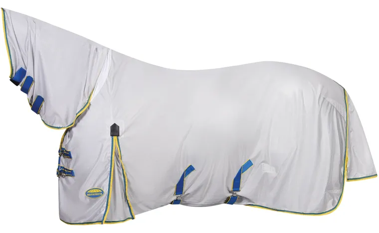 qlQIVhAJ_2.webp Discount WEATHERBEETA ® ComFiTec™ Zephyr Plus Mesh Combo Neck Fly Sheet Silver/Blue/Lemon