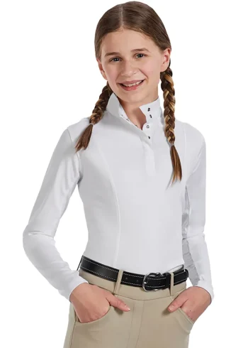 New KIRSCH Riding Sport™ Kids’ Essential Long Sleeve Show Shirt White
