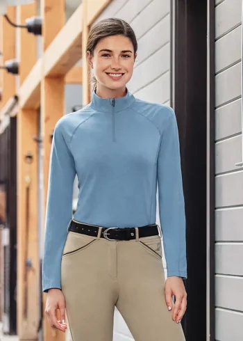 Sale KIRSCH Riding Sport™ Wilton Quarter-Zip Long-Sleeve Shirt Mountain Spring Blue