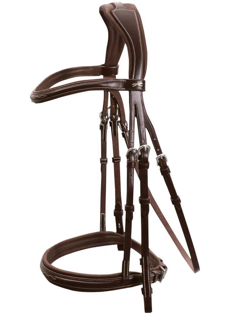 schockemhle-montreal-select-an-efFtlsSk-0.webp Clearance SCHOCKEMOEHLE N.A. Schockemöhle Montreal Select Anatomic Hunter Bridle Espresso/Cream/Silver