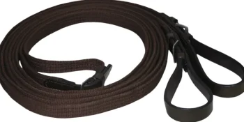 Outlet SCHOCKEMOEHLE N.A. Schockemöhle Rolled Leather Reins With Hand Stops Black/Silver