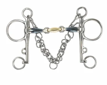 Hot SHIRES EQUESTRIAN Shires Blue Sweet Iron Pelham Bit With Brass Lozenge Stainless Steel