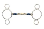 Discount SHIRES EQUESTRIAN Shires Two-Ring Gag With Lozenge Blue Sweet Iron