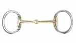 New SHIRES EQUESTRIAN Shires Brass Alloy Flat Ring Jointed Eggbutt Bit Stainless Steel