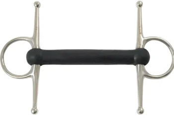 Discount SHIRES EQUESTRIAN Shires Full Cheek Bit With Flexible Rubber Mullen Mouth Black Rubber