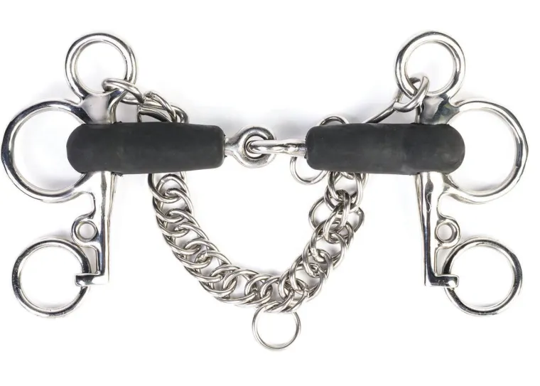 shires-jointed-short-shank-rub-urSGELvO-0.webp Clearance SHIRES EQUESTRIAN Shires Jointed Short Shank Rubber Pelham Bit Stainless/Black