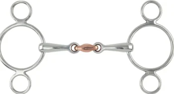 Fashion SHIRES EQUESTRIAN Shires Two-Ring Copper Lozenge Gag Bit Stainless Steel
