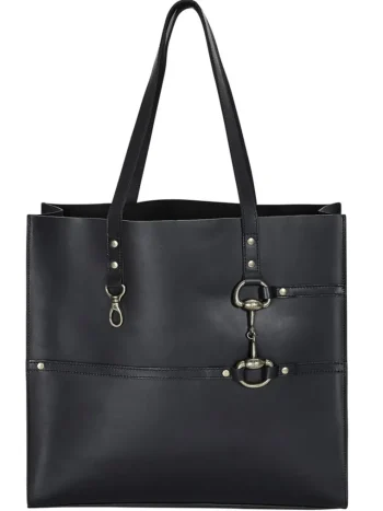 Fashion JPC EQUESTRIAN Snaffle Bit Leather Tote Bag