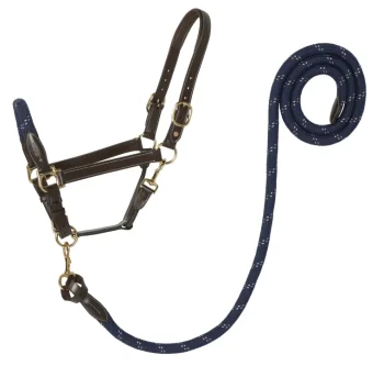 Best PUSHKAR INTL Suffolk™ Leather & Rope Halter With Lead